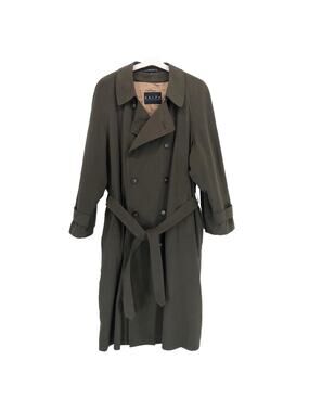 Ralph Ralph Lauren Mens Trench Coat 46 R Wool Blnd Removable Zip Out Liner Green